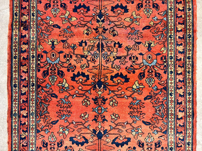 Collector Antique - 3'6"x4'4" Hand-Knotted 100% Wool Pile Sarouke Lilian Rug