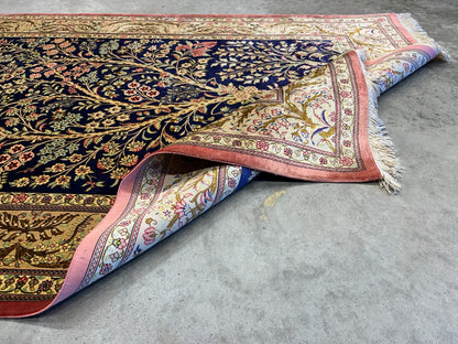 3'3"x4'11" Exquisite Extra-Fine Hand-Knotted 100% Silk Tree of Life Area Rug