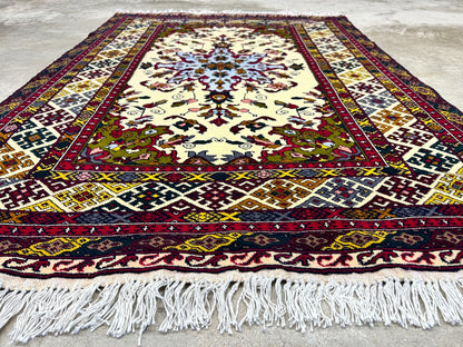 3'3"x4'9'' Hand-Knotted 100% Wool Afghan Medallion Area Rug