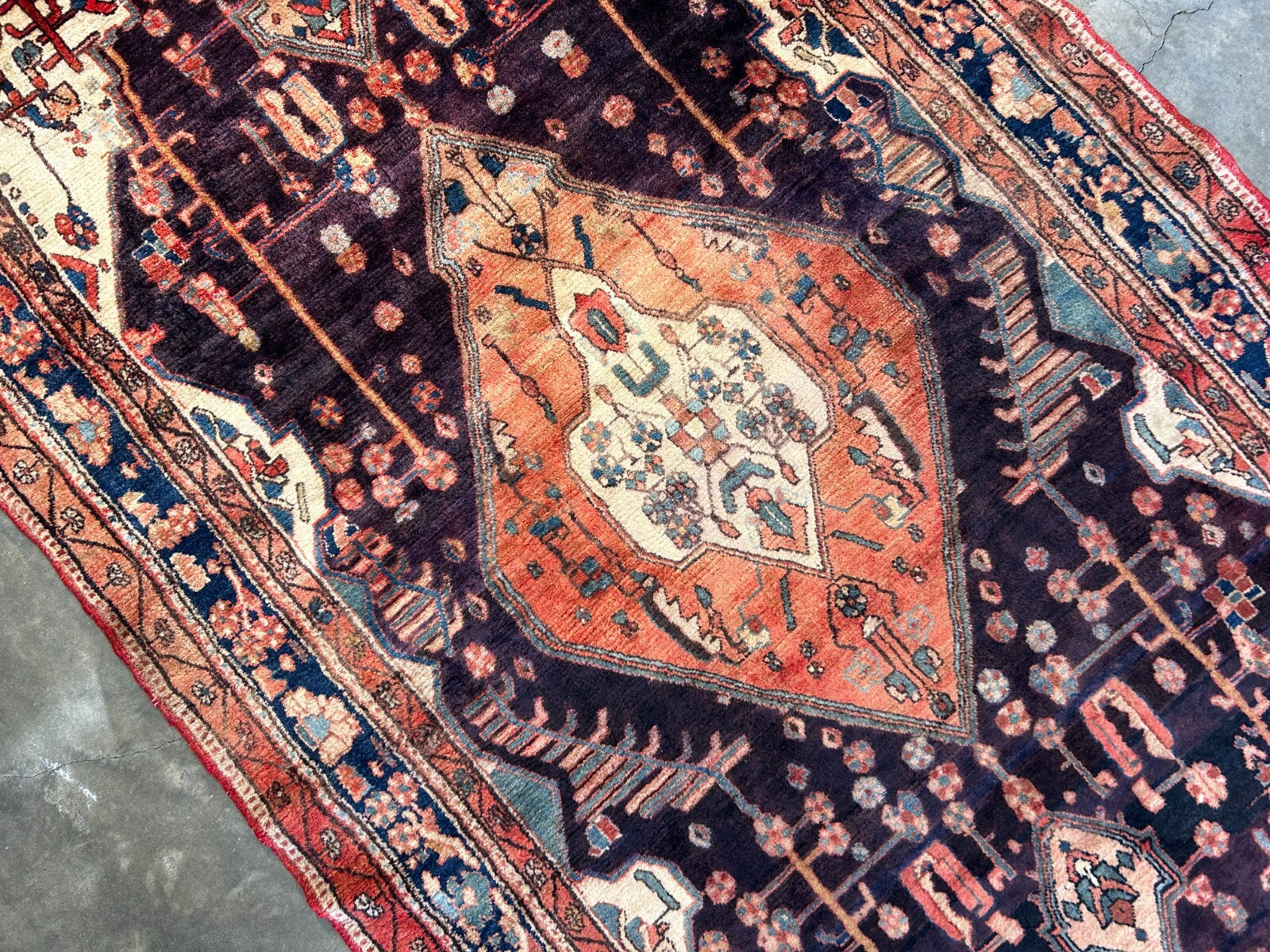 5'7" x 10'9" Hand-Knotted 100% Wool Pile Nahavande Area Rug - Carpet