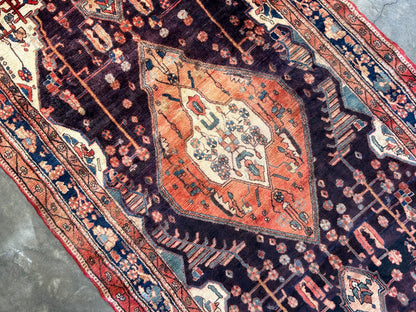 5'7" x 10'9" Hand-Knotted 100% Wool Pile Nahavande Area Rug - Carpet