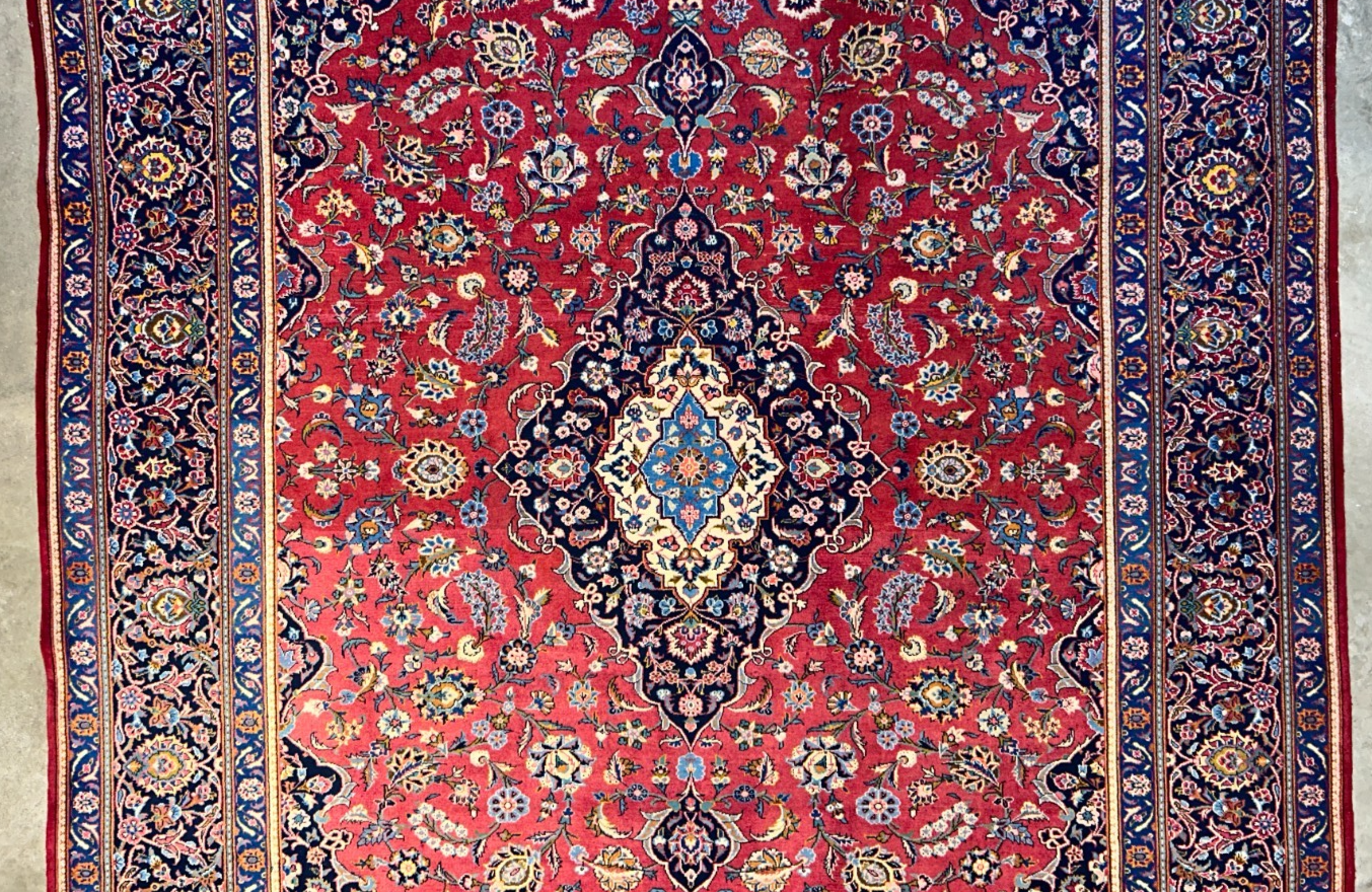 8'11"x12'4" Hand-Knotted 100% Wool Pile Kashane Rug