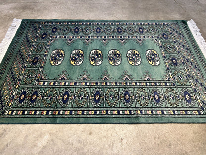 2'8"x4'1" Hand-Knotted 100% Wool Pile Bokhara Rug
