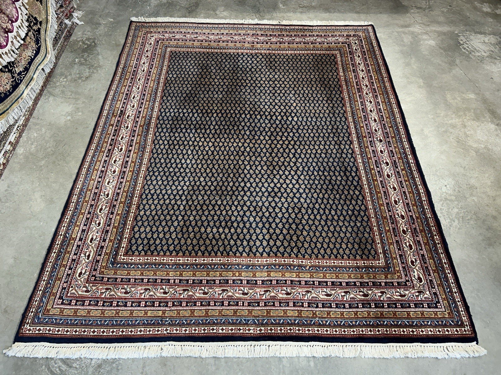7’11”x10’ Vintage Hand-Knotted 100% Wool Pile Oriental Area Rug - Carpet