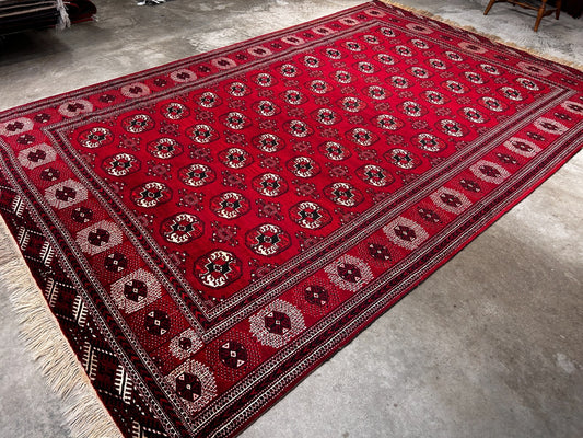 7'6" x 11'5'' Hand-Knotted 100% Wool Pile Turkamane Area Rug - Carpet