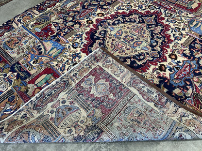 8’2”x11’2” Antique Hand-Knotted 100% Wool Pile Tabrize Area Rug - Carpet