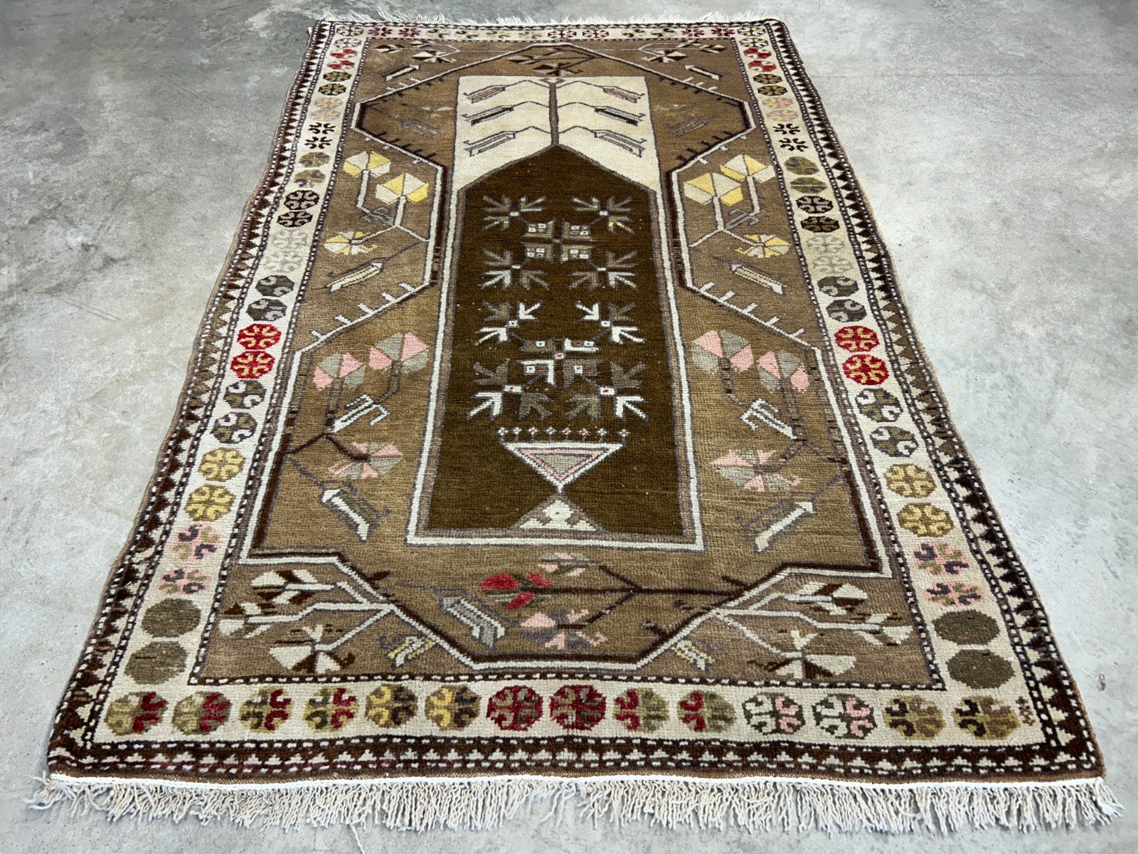 3'5"x5'3" Hand-Knotted 100% Wool Pile Kazak Area Rug - Carpet