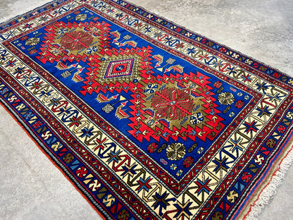 3'6"x5'9" Hand-Knotted 100% Wool Pile Yalamehe Rug