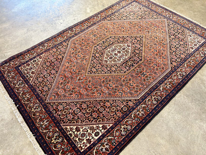 3'7"x5'8" Hand-Knotted 100% Wool Pile Persiane Bijare Rug
