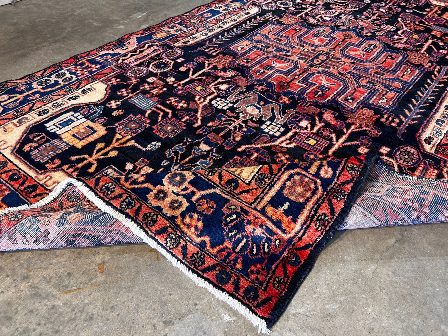 5'4" x 9'8'' Hand-Knotted 100% Lamb Wool Pile Nahavande Area Rug - Carpet