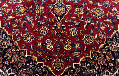 8'4"x12' Hand-Knotted 100% Wool Pile Kashane Area Rug - Signed