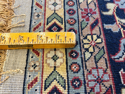 8'8"x11'8" Hand-Knotted 100% Lamb Wool Sarouke Design Carpet - Area Rug