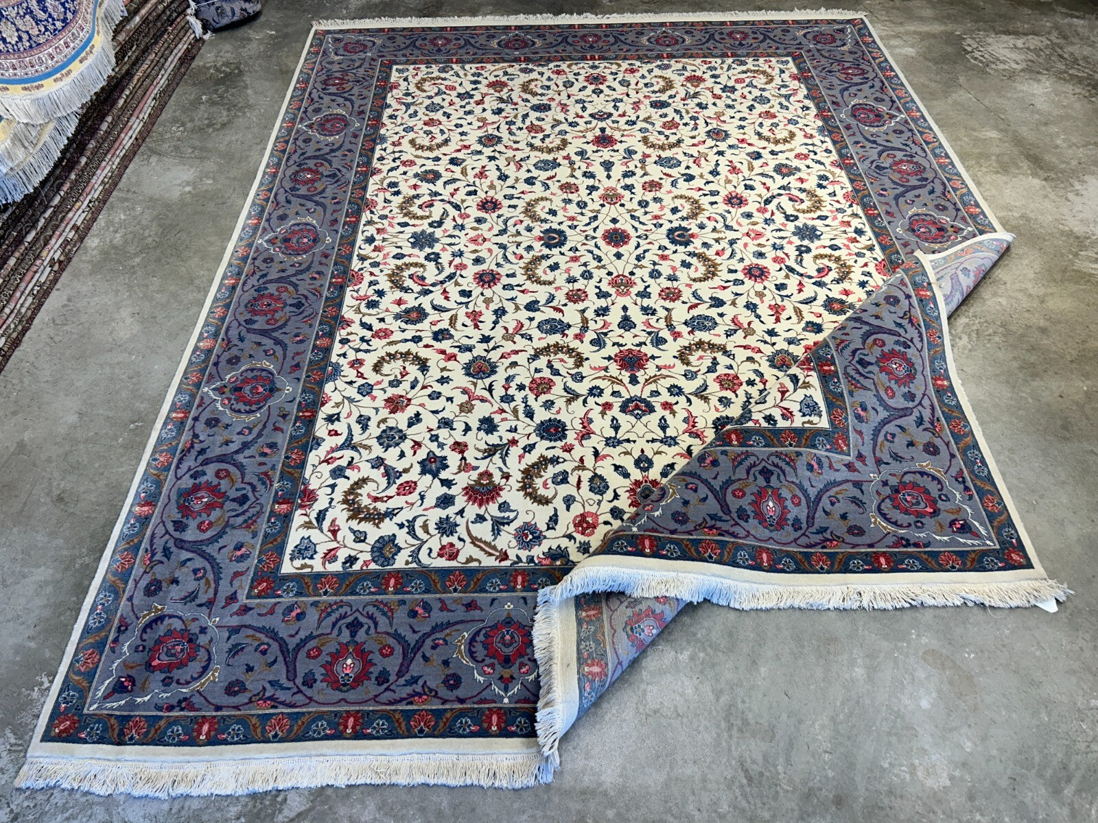 9'2"x12'1" Hand-Knotted 100% Wool Pile Oriental Rug