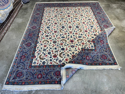 9'2"x12'1" Hand-Knotted 100% Wool Pile Oriental Rug