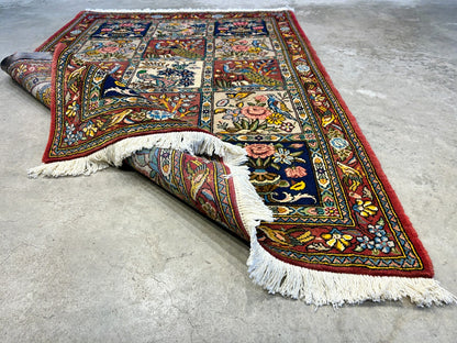 3'5"x5'2" Hand-Knotted 100% Lamb Wool Bakhtiarie Carpet - Area Rug