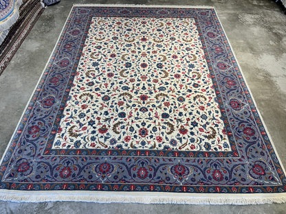 9'2"x12'1" Hand-Knotted 100% Wool Pile Oriental Rug