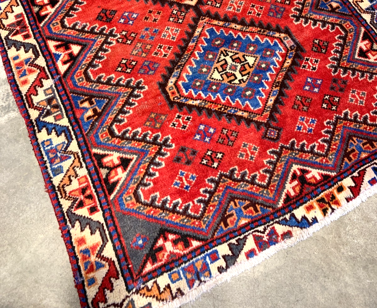4'0" x 6'3" Hand-Knotted 100% Wool Pile Yalameh Area Rug - Carpet