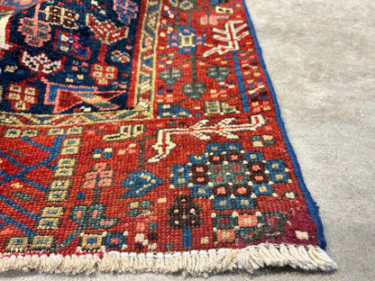 3'x4'6" Antique Hand-Knotted 100% Wool Pile Karaja Rug