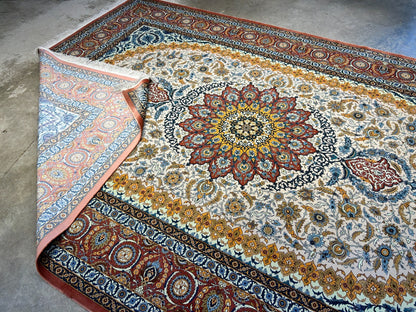 7'3"x10'7" Exquisite Extra-Fine Hand-Knotted 100% Silk Qume Carpet - Area Rug