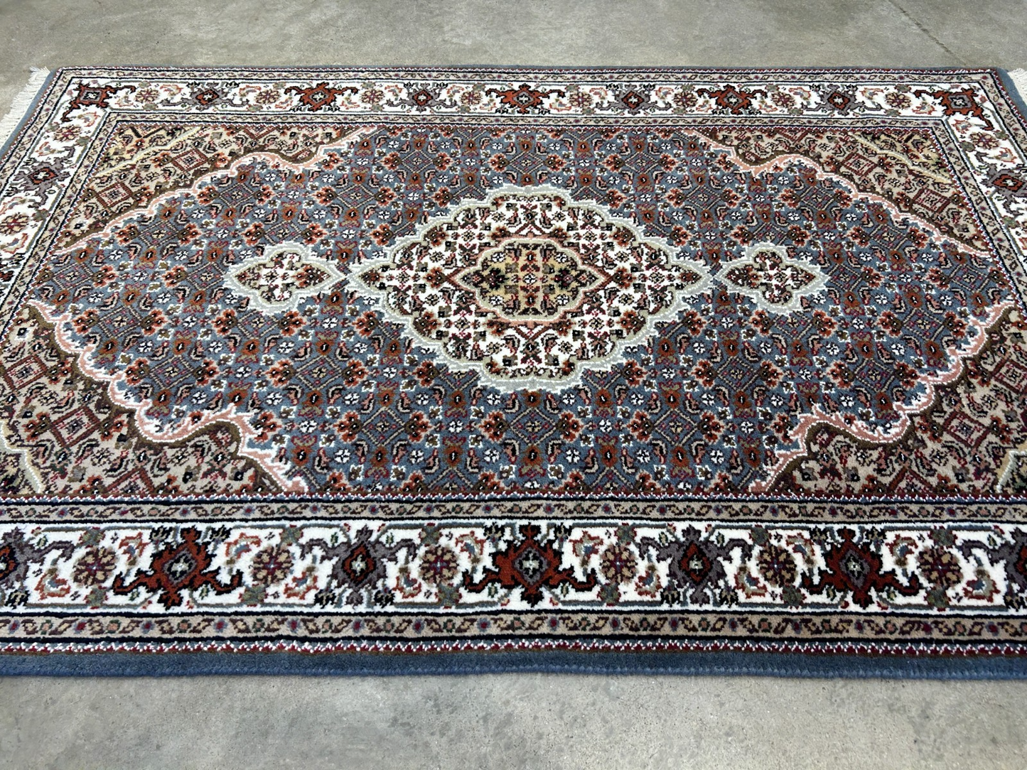 3'1"x4'10" Hand-Knotted Wool & Silk Pile Tabrize Mahi Rug