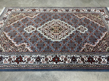 3'1"x4'10" Hand-Knotted Wool & Silk Pile Tabrize Mahi Rug