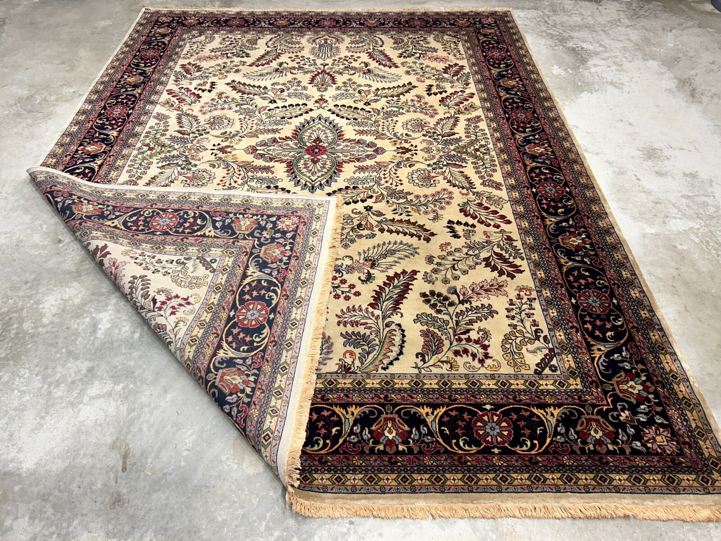 9'x12' Hand-Knotted 100% Lamb Wool Pile Sarouk Carpet - Area Rug