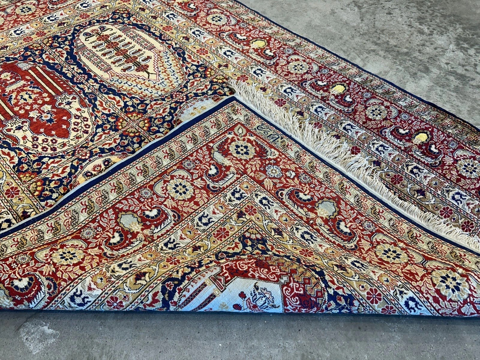 3'x4'5" Exquisite Fine Hand-Knotted 100% Silk Hereke Area Rug