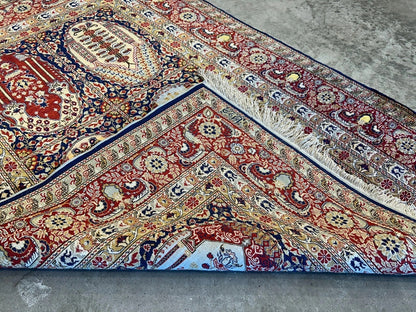 3'x4'5" Exquisite Fine Hand-Knotted 100% Silk Hereke Area Rug