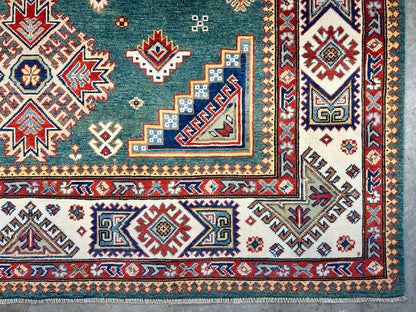 7'x10' Hand-Knotted 100% Wool Carpet - Fine Kazak Area Rug