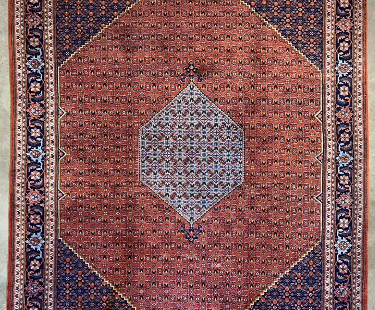 8'6"x12' Hand-Knotted 100% Wool Pile IndoBijar Rug