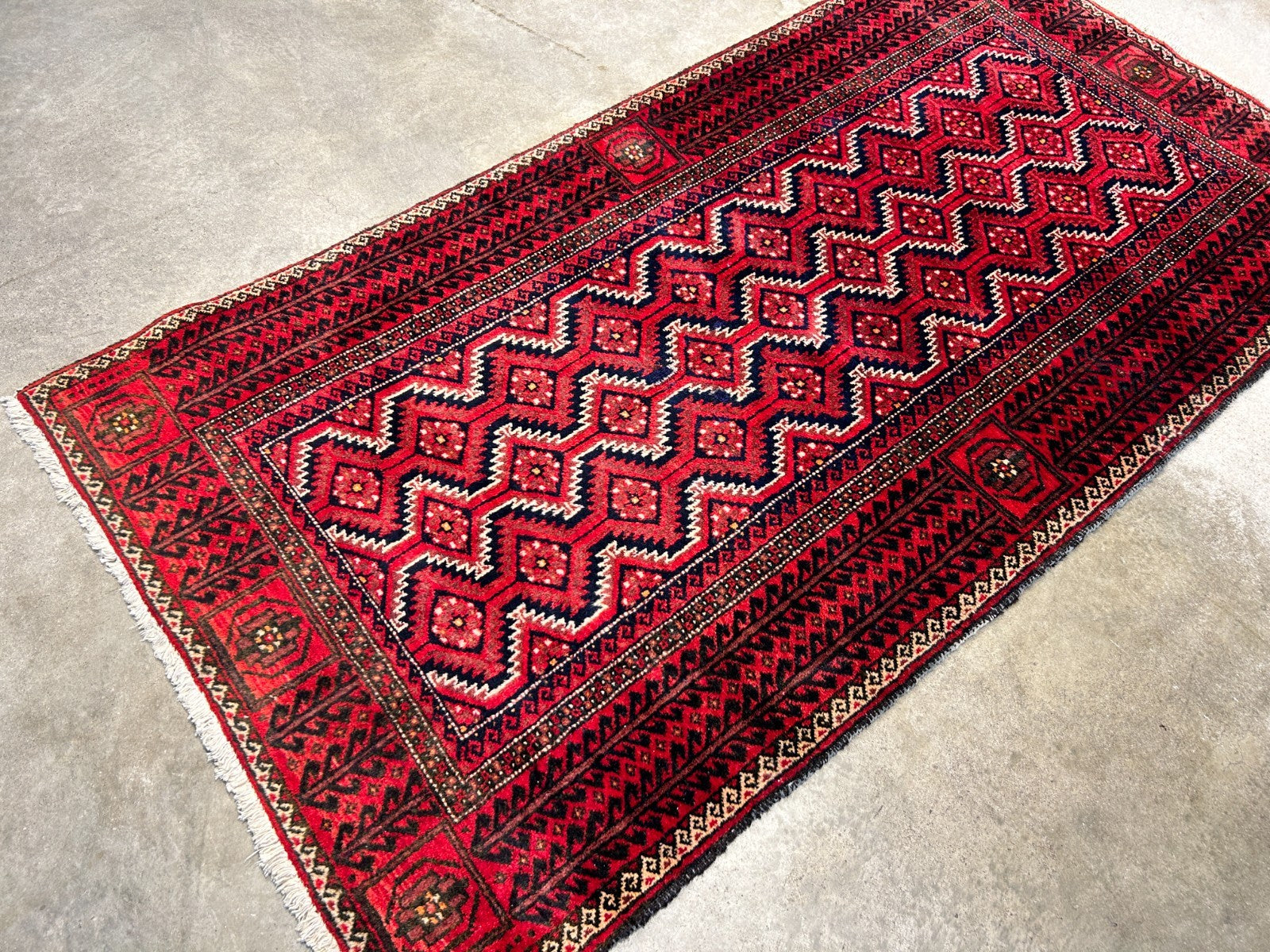 3'3"x6'2" Hand-Knotted 100% Wool Pile Persiane Balouchie Rug