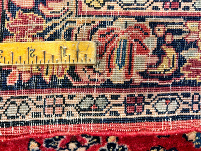 3'3"x4'11" Antique Hand-Knotted 100% Wool Pile Sarouke Rug