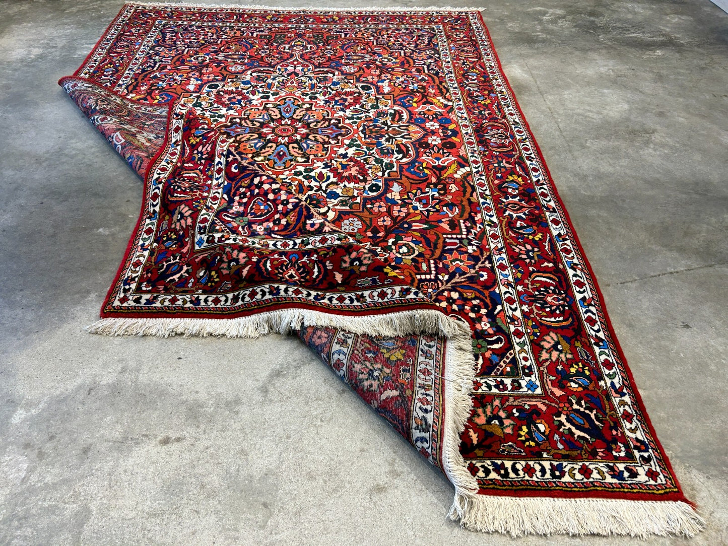 6'11"x9'8" Hand-Knotted 100% Wool Pile Bakhtiarie Carpet - Area Rug