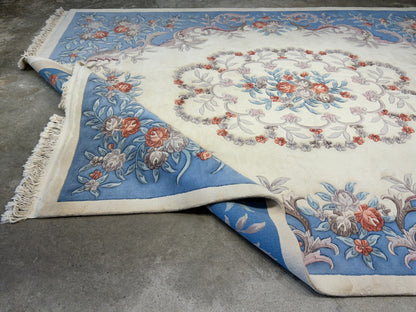 8'2" x 11'2" Hand-Knotted 100% Wool Carpet - Chinese Aubusson Area Rug