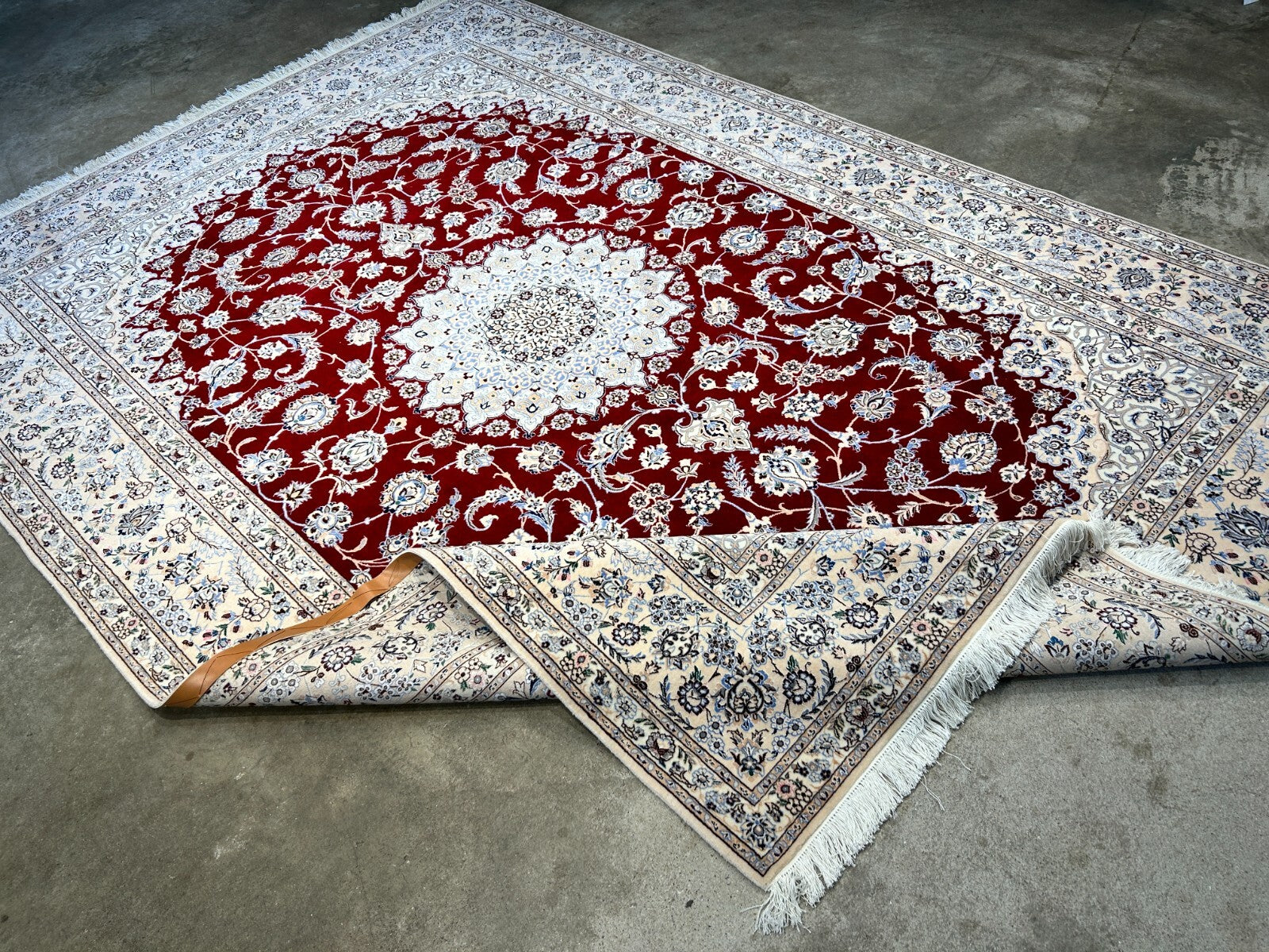 6'7"x9'6" Fine Hand-Knotted Wool & Silk Naine Rug - Area Carpet