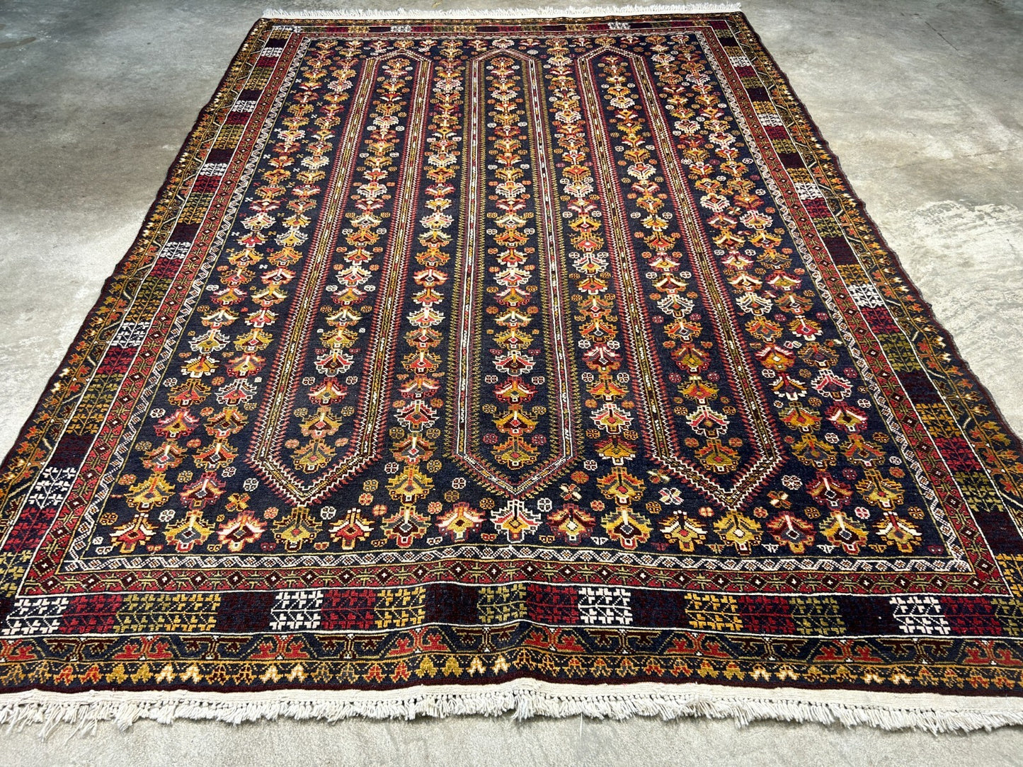 6'5"x8'9" Hand-Knotted 100% Wool Pile Balouchi Carpet - Area Rug