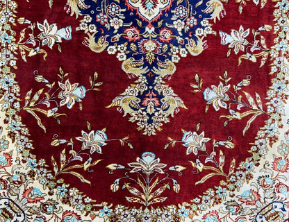 3'3"x5' Exquisite Fine Hand-Knotted 100% Silk Qume Area Rug