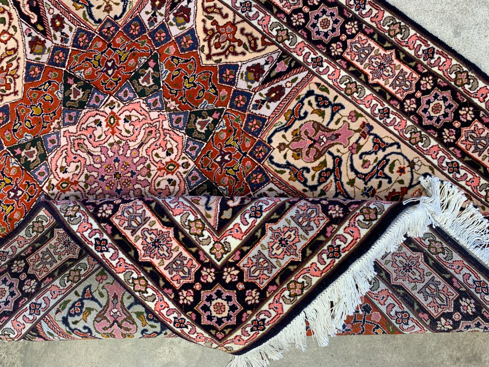 3'5"x5' Hand-Knotted Silk & Wool Tabrize Gonbadi Area Rug