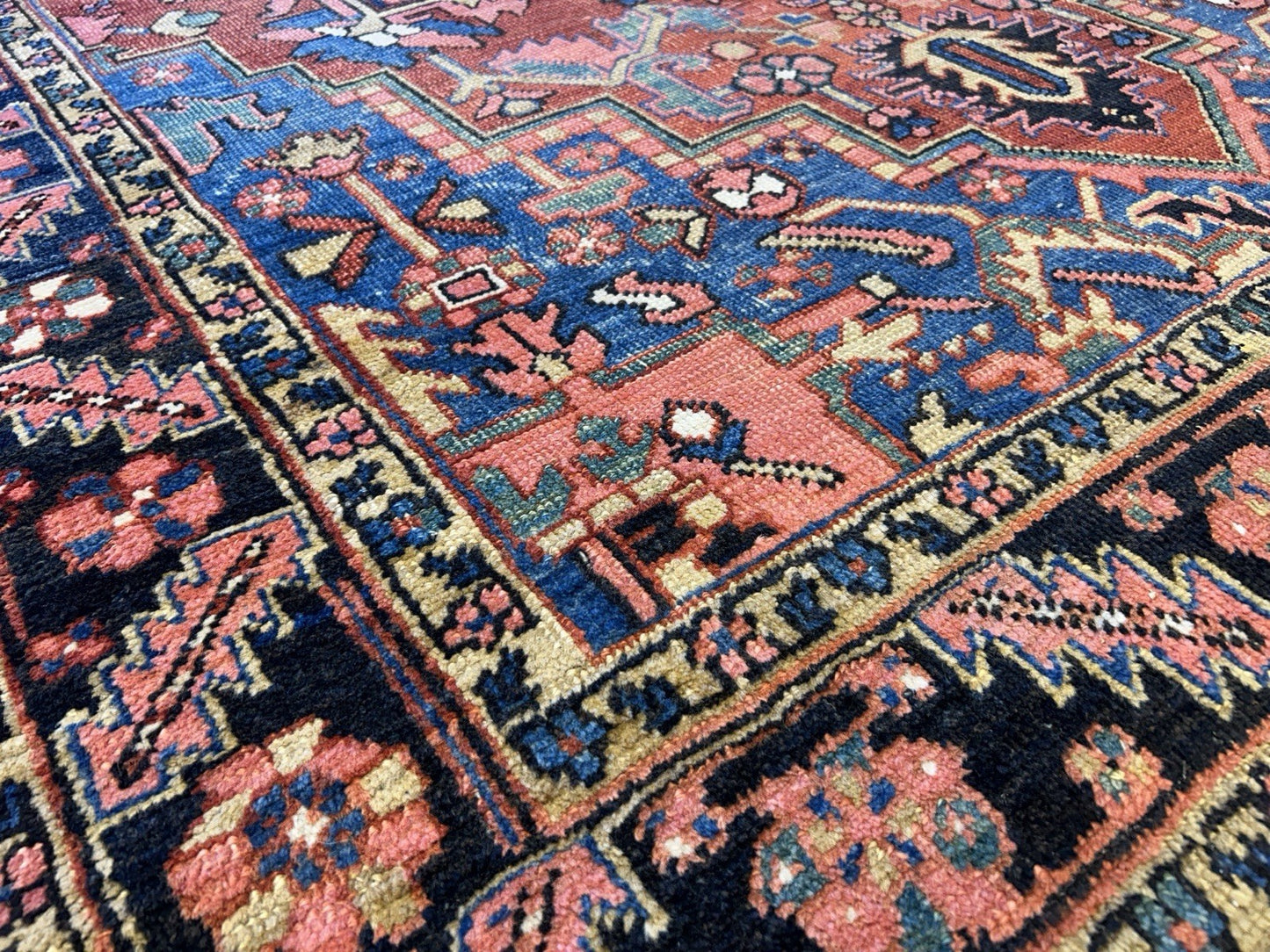 Collector Item- 5’x6’10” Antique Hand-Knotted 100% Wool Pile Serapie Area Rug