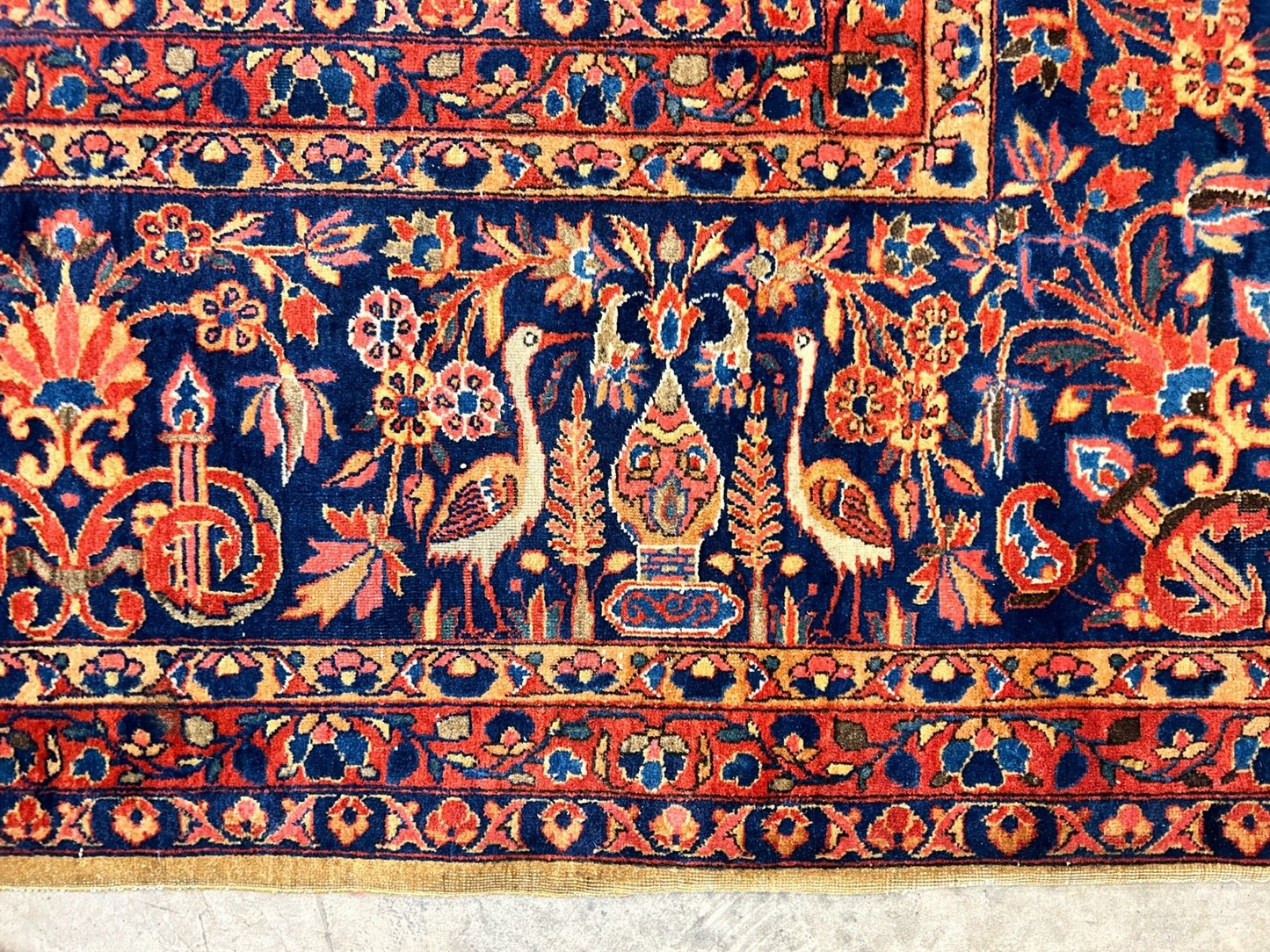 8'8"x11'9" Collector Antique 100% Wool Pile Sarouke Rug