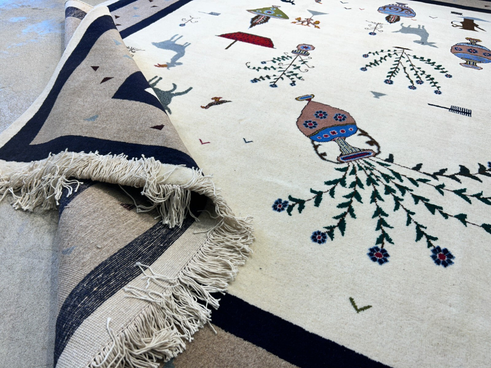 6'6"x9'1" Hand-Knotted 100% Wool Pile Gabeh Carpet - Area Rug