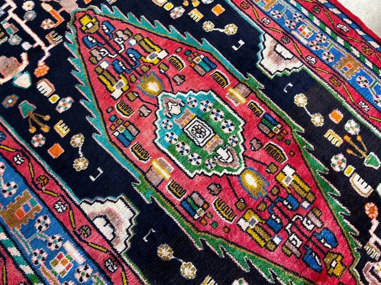 4'8" x 10' Hand-Knotted 100% Lamb Wool Nahavande Area Rug