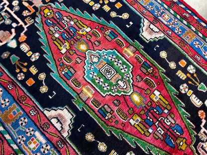 4'8" x 10' Hand-Knotted 100% Lamb Wool Nahavande Area Rug