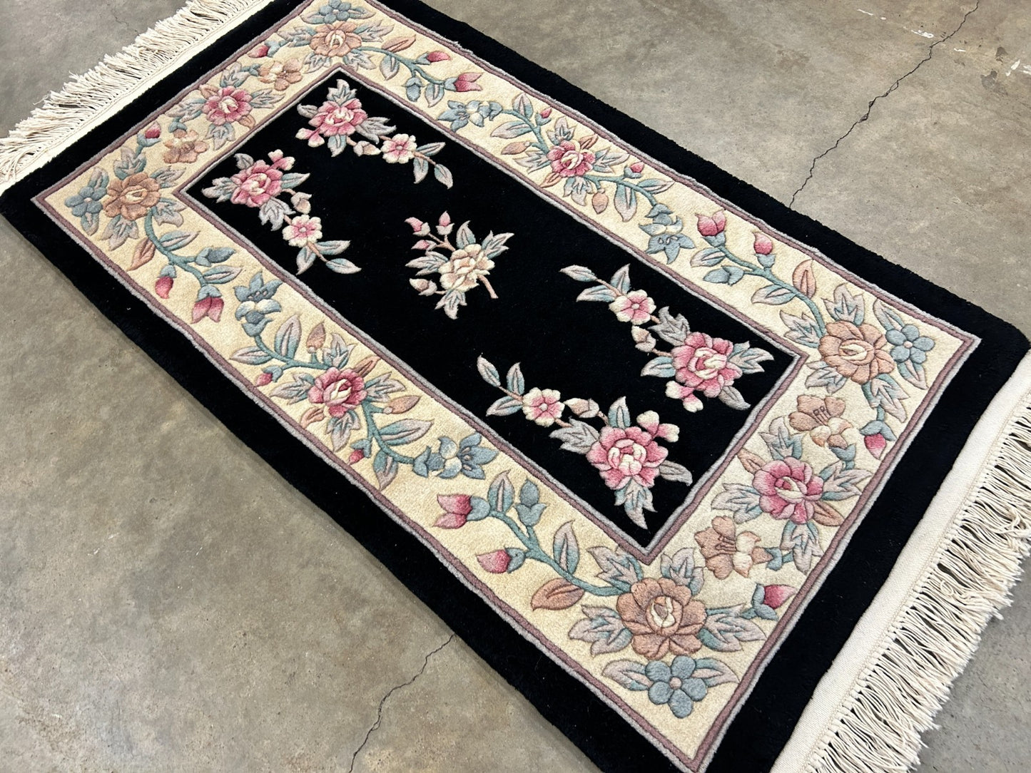 3'x5' Hand-Knotted 100% Wool Pile Art Deco Rug