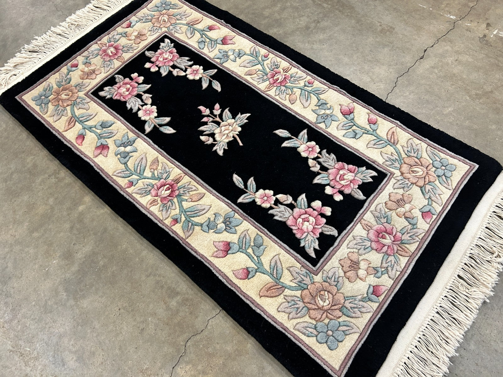 3'x5' Hand-Knotted 100% Wool Pile Art Deco Rug