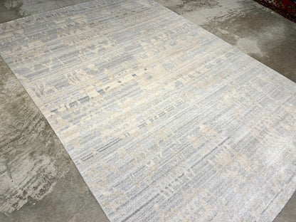 6'x8'11" Hand-Knotted 100% Wool Pile Modern Rug