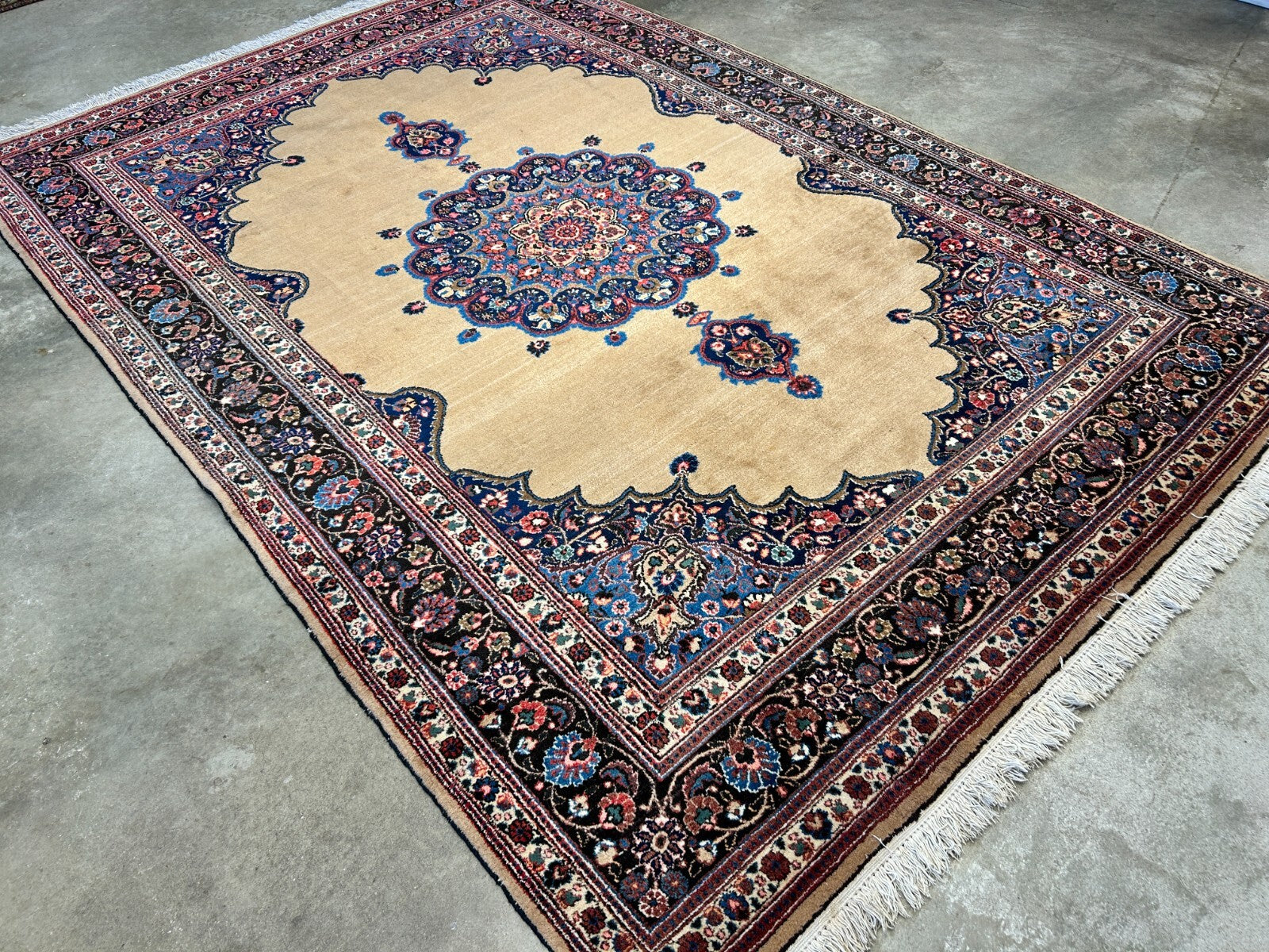 6'11"x10'3" Antique Hand-Knotted Wool Oriental Mood Rug - Area Carpet