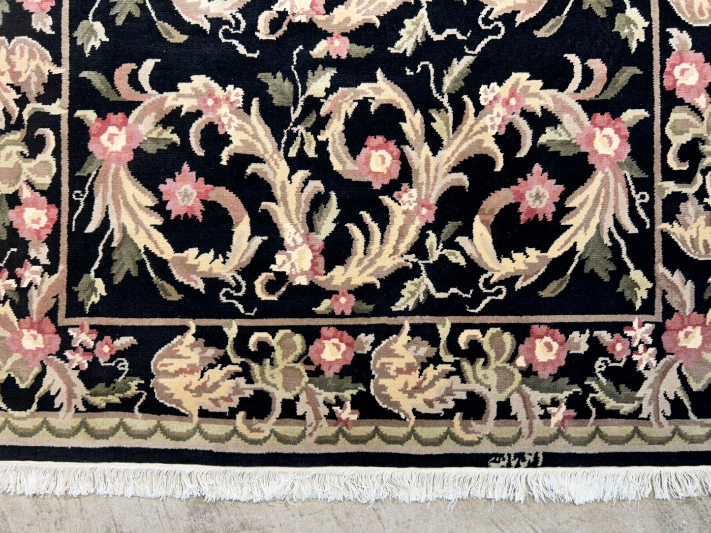 6'x9'2" Hand-Knotted 100% Wool Pile Indo-Tabati Carpet - Area Rug