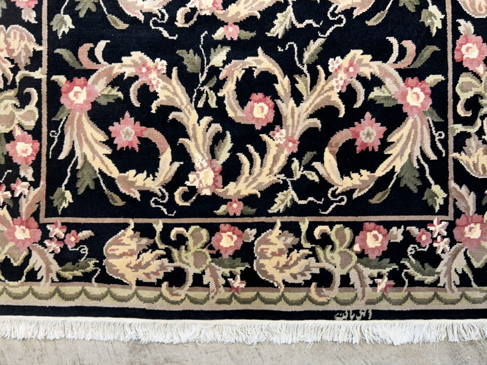 6'x9'2" Hand-Knotted 100% Wool Pile Indo-Tabati Carpet - Area Rug