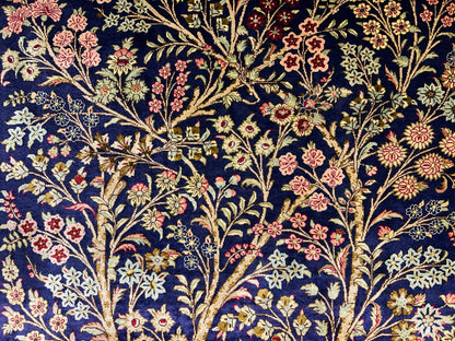 3'3"x4'11" Exquisite Extra-Fine Hand-Knotted 100% Silk Tree of Life Area Rug